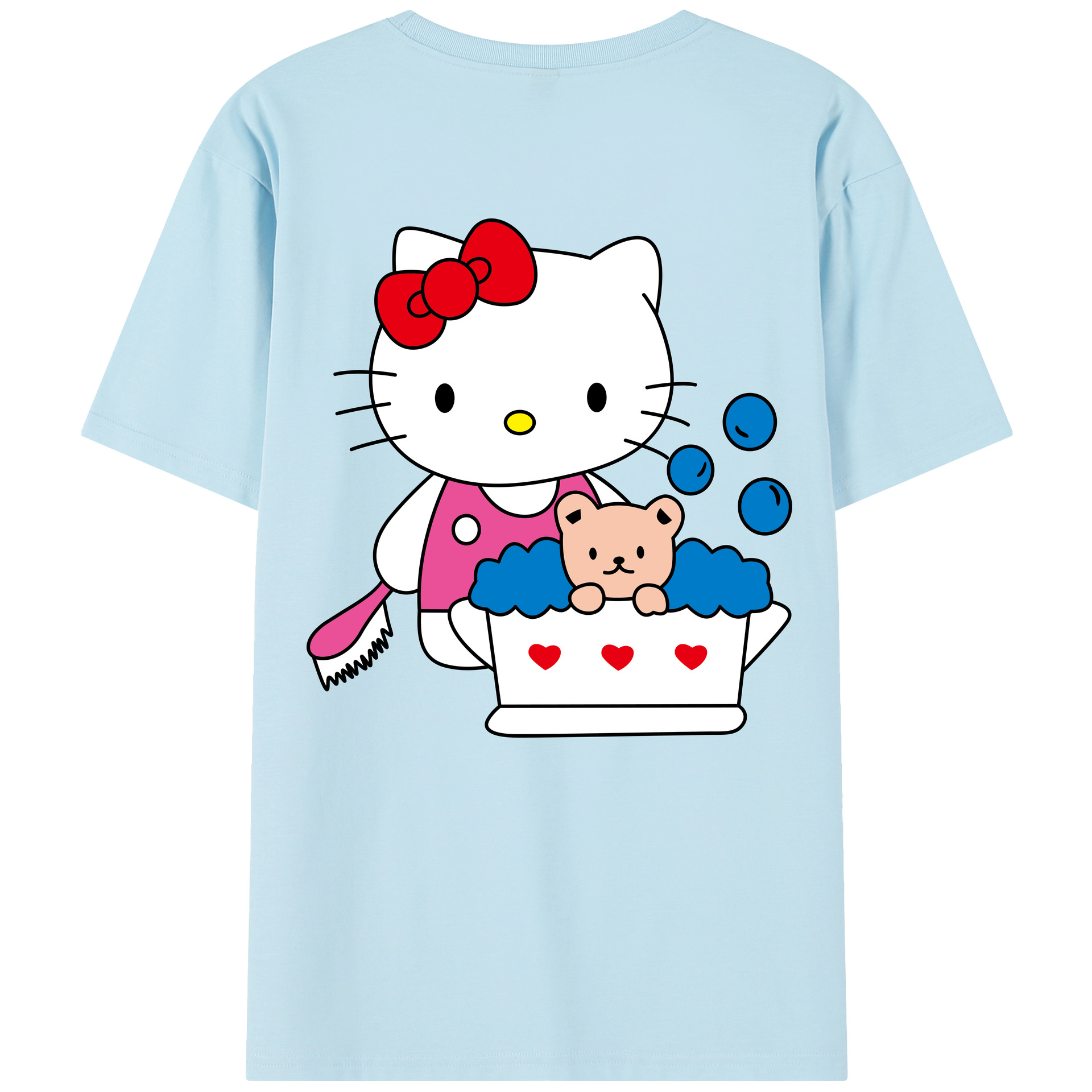 （画像用） Hello Kitty ハローキティ 綿100％半袖Tシャツ（背面プリント）